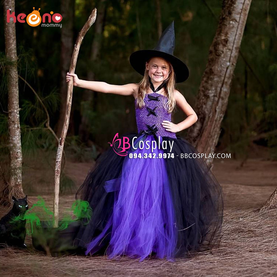 Đồ Phù Thủy Cho Bé Gái Mẫu Tím