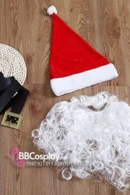 Trang Phục Ông Già Noel Vải Nhung Tặng Kèm Râu