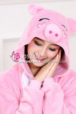 Bộ Đồ Hình Thú Cho Người Lớn Hình Con Heo