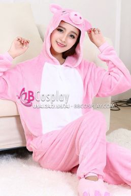 Bộ Đồ Hình Thú Cho Người Lớn Hình Con Heo