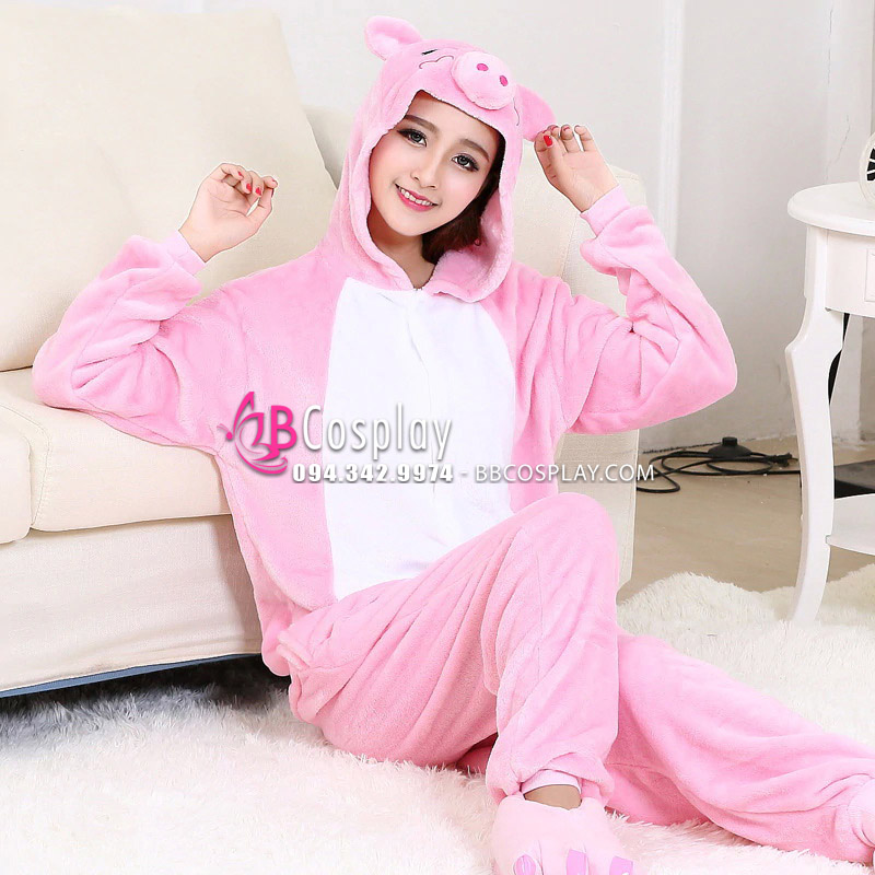 Bộ Đồ Hình Thú Cho Người Lớn Hình Con Heo