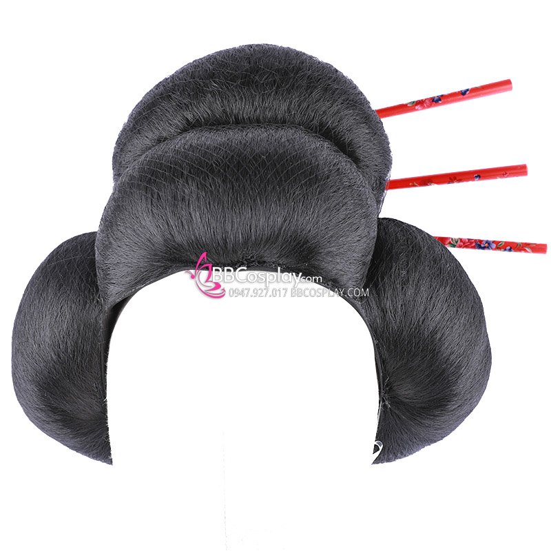 Tóc Giả Geisha Nhật Bản - Chuẩn Nhật