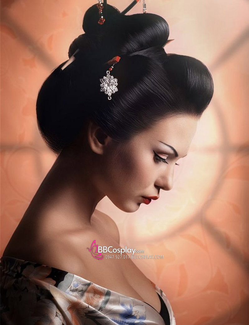 Tóc Giả Geisha Nhật Bản - Chuẩn Nhật