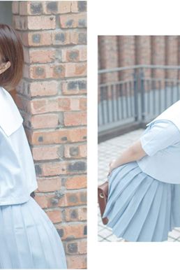 Bộ Đồng Phục Nữ Sinh Tone Xanh Pastel