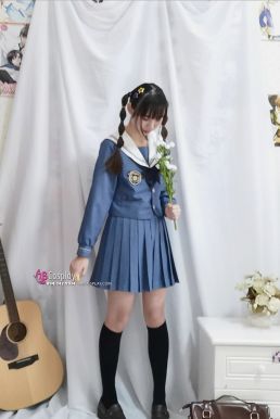 Seifuku Nữ Sinh Nhật Xanh Xám Dài Tay