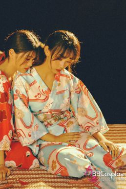 Áo Yukata Xanh Hoa Anh Đào