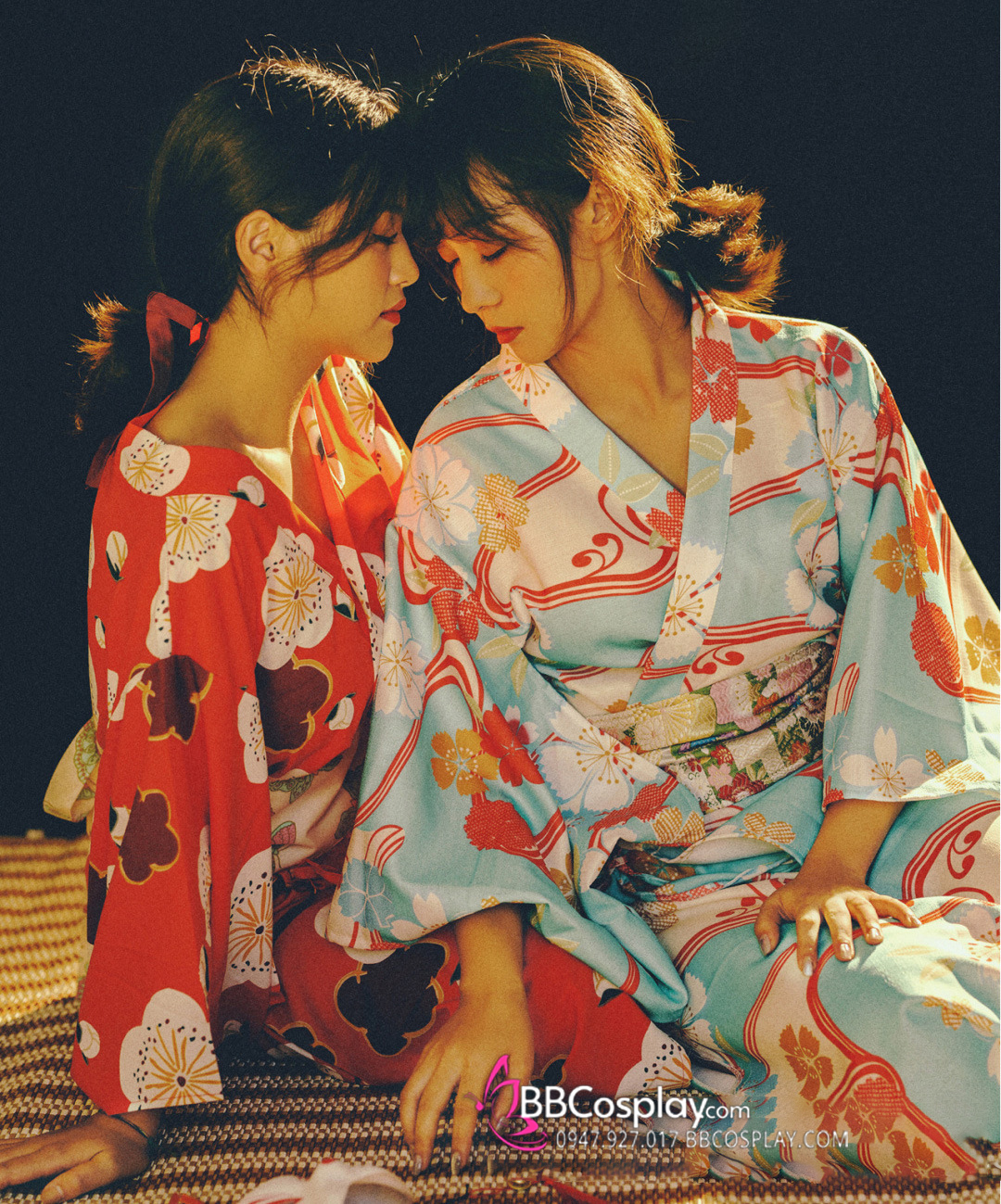 Áo Yukata Xanh Hoa Anh Đào
