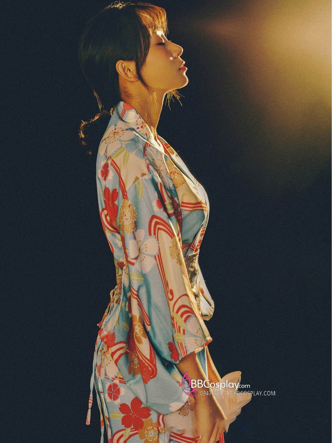 Áo Yukata Xanh Hoa Anh Đào