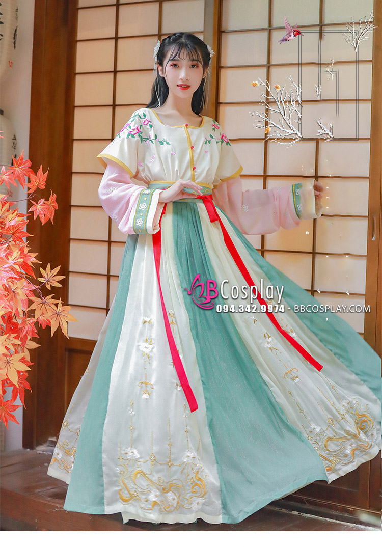 Váy Múa Đôn Hoàng - Bạc Hà Lục Phấn