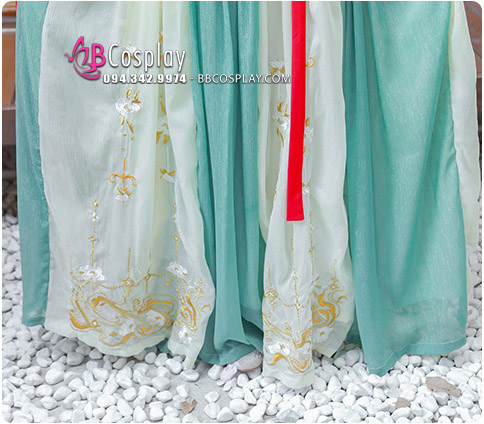 Váy Múa Đôn Hoàng - Bạc Hà Lục Phấn