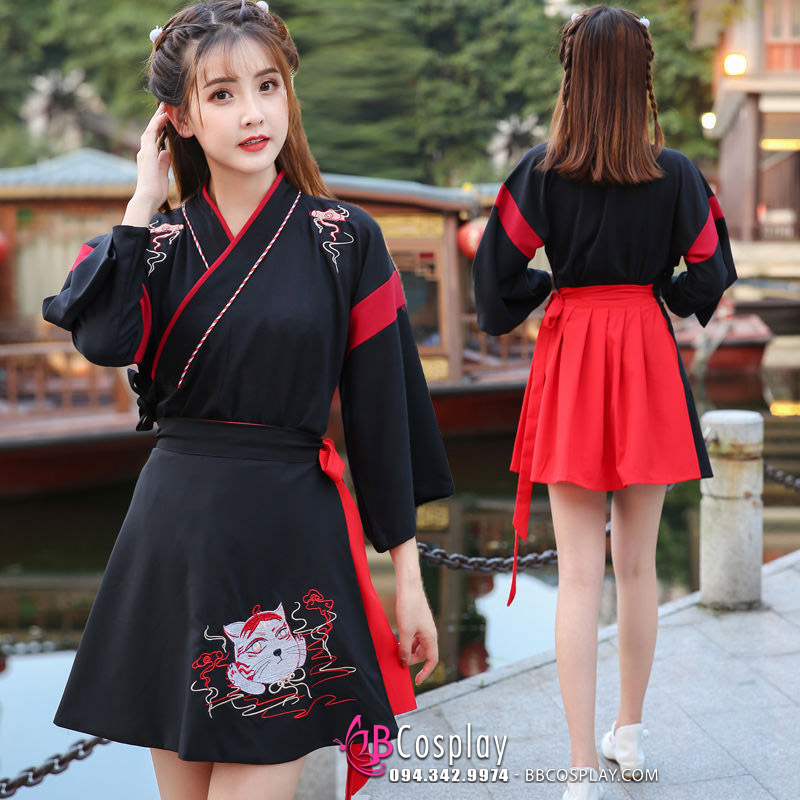 Hán Phục Cách Tân Trung Hoa Mèo Ngố Đen