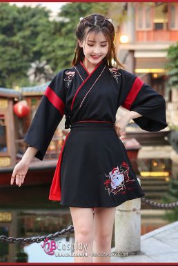 Hán Phục Cách Tân Trung Hoa Mèo Ngố Đen