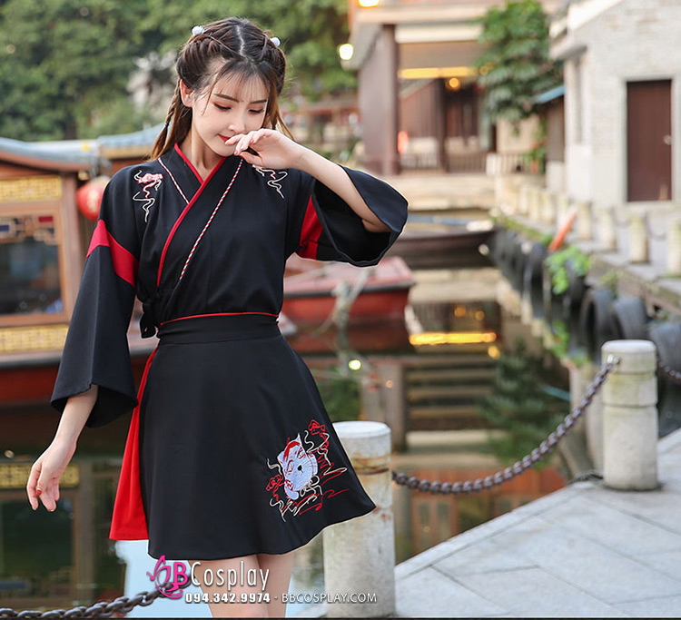 Hán Phục Cách Tân Trung Hoa Mèo Ngố Đen