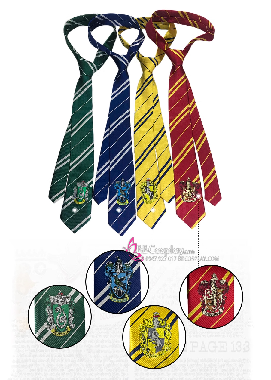 Cà Vạt Trường Phù Thuỷ Hogwarts - Harry Potter Có Logo