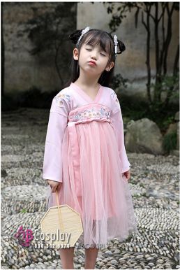 Trang Phục Hằng Nga Cho Bé Hồng Pastel - Tiểu Đào