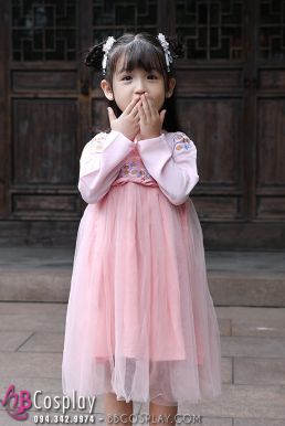 Trang Phục Hằng Nga Cho Bé Hồng Pastel - Tiểu Đào