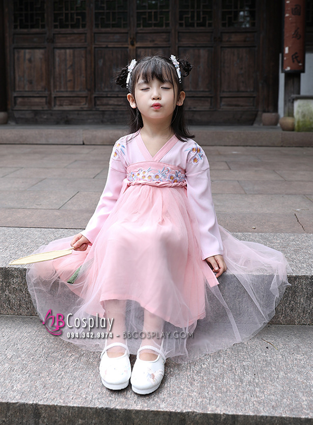 Trang Phục Hằng Nga Cho Bé Hồng Pastel - Tiểu Đào