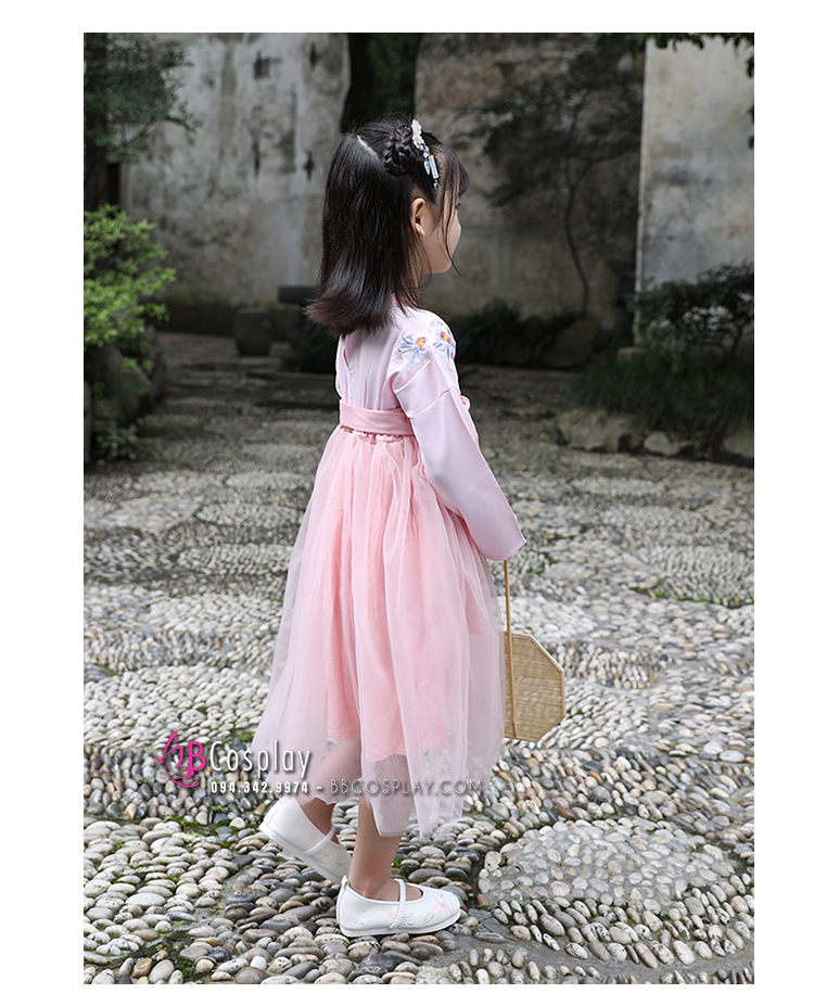 Trang Phục Hằng Nga Cho Bé Hồng Pastel - Tiểu Đào