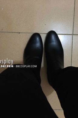 Giày Nam Tây Đen Size 42 Da Xịn Chuẩn Âu