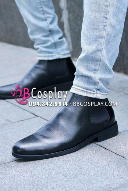 Giày Nam Tây Đen Size 42 Da Xịn Chuẩn Âu
