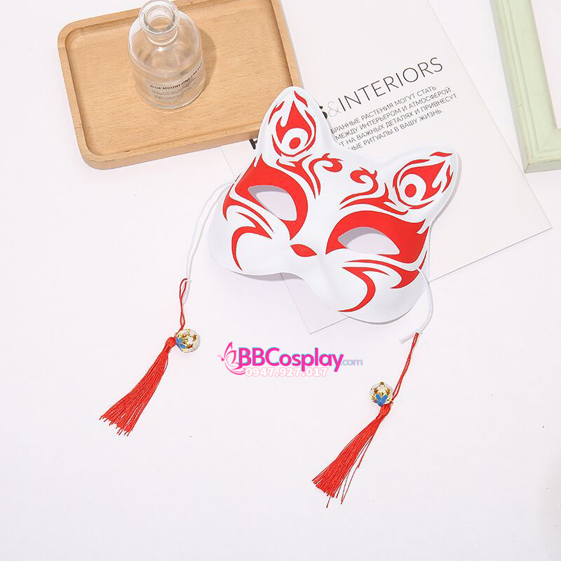Mặt Nạ Hồ Ly - Mặt Nạ Nửa Mặt - Màu Đỏ