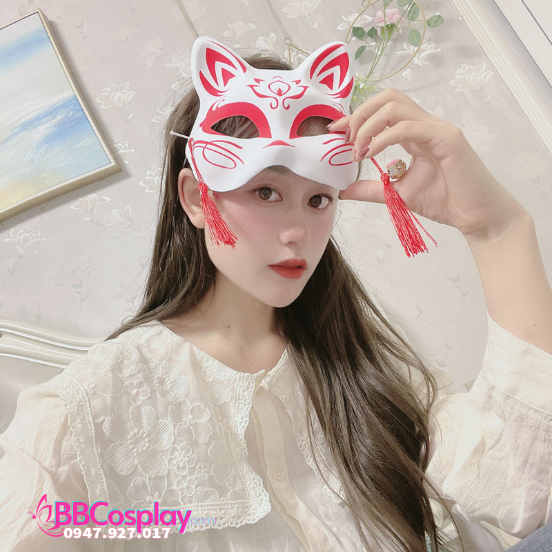 Mặt Nạ Hồ Ly - Mặt Nạ Nửa Mặt - Màu Đỏ