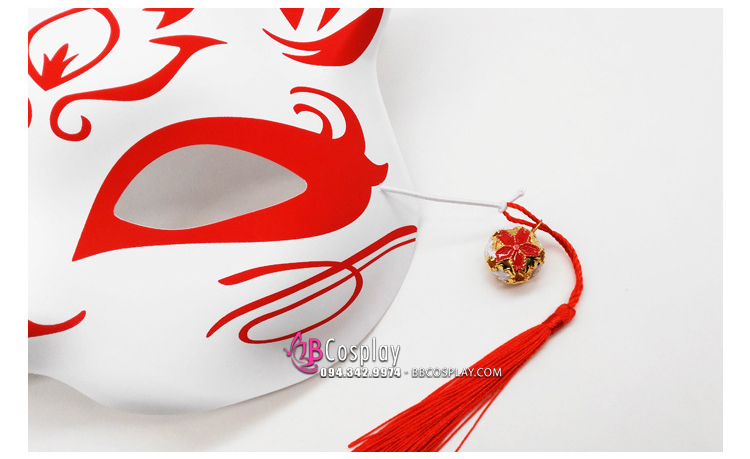 Mặt Nạ Hồ Ly - Mặt Nạ Nửa Mặt - Màu Đỏ