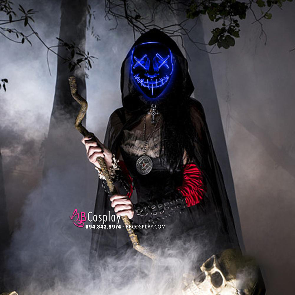 Mặt Nạ Halloween Có Đèn Led - Mặt Nạ Đèn Màu Điện Tử