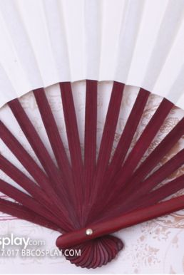 Quạt Xếp Trơn Cán Gỗ Mẫu Trắng