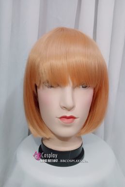 Tóc Giả Màu Cam Đào Mái Ngang