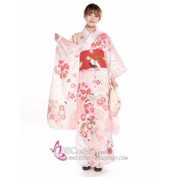 Kimono Nhật Bản Hoa Anh Đào Pastel