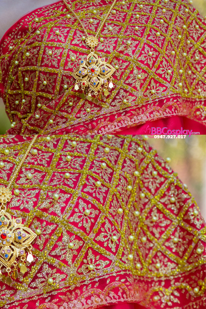 Đồ Thái Lan Áo Đỏ Kim Sa- Váy Đỏ Kim Tuyến