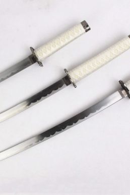 Bộ 3 Kiếm Nhật Samurai Trắng Khắc Vân Rồng
