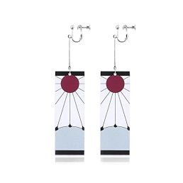 Cặp Bông Tai Kẹp Vành Chuẩn Phim Thực Tế - Hóa Trang Nhân Vật Kimetsu No Yaiba Tanjirou Kamado - Không Cần Xỏ Lỗ Vẫn Đeo Được