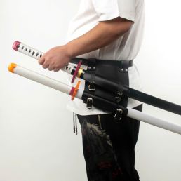 Thắt Lưng Đeo Kiếm - Đai Da Đeo Kiếm - Thắt Lưng Gắn Bao Kiếm Loại 2 Kiếm Cao Cấp Màu Đen