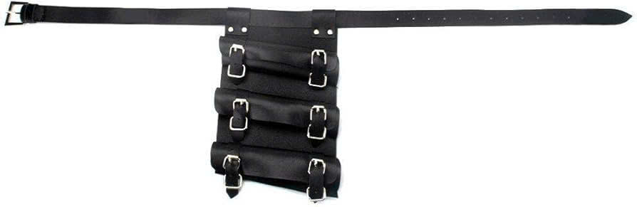 Thắt Lưng Đeo Kiếm - Đai Da Đeo Kiếm - Thắt Lưng Gắn Bao Kiếm Loại 3 Kiếm Cao Cấp Màu Đen