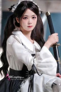 Đồ Nàng Hầu Maid Đen Trắng Tay Dài Phong Cách Lolita