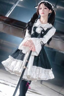 Đồ Nàng Hầu Maid Đen Trắng Tay Dài Phong Cách Lolita