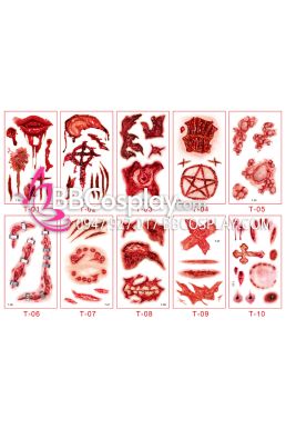 Hình Xăm Dán Halloween - Hình Xăm Sẹo Giả