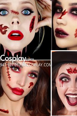 Hình Xăm Dán Halloween - Hình Xăm Sẹo Giả