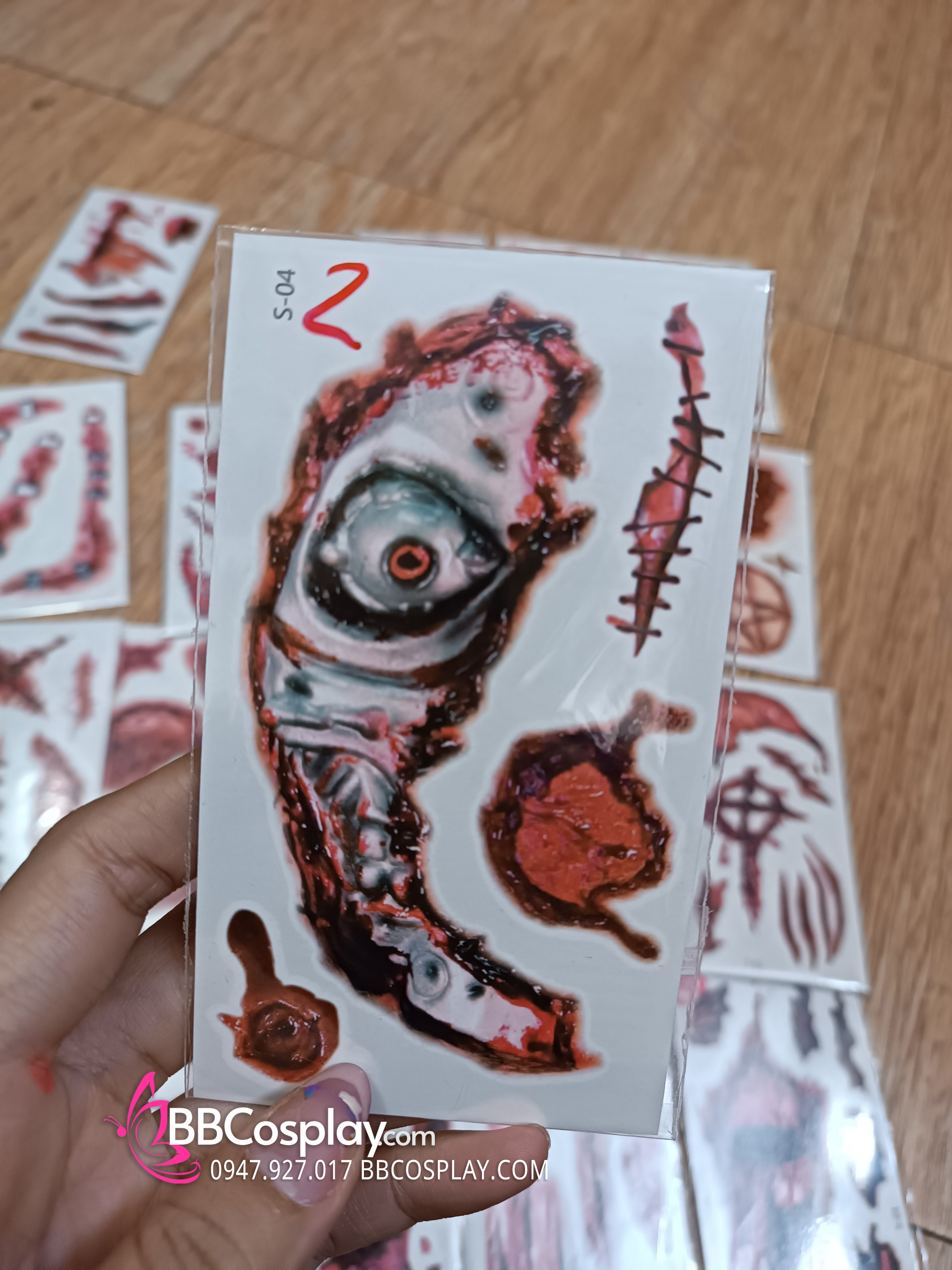 Hình Xăm Dán Halloween - Hình Xăm Sẹo Giả