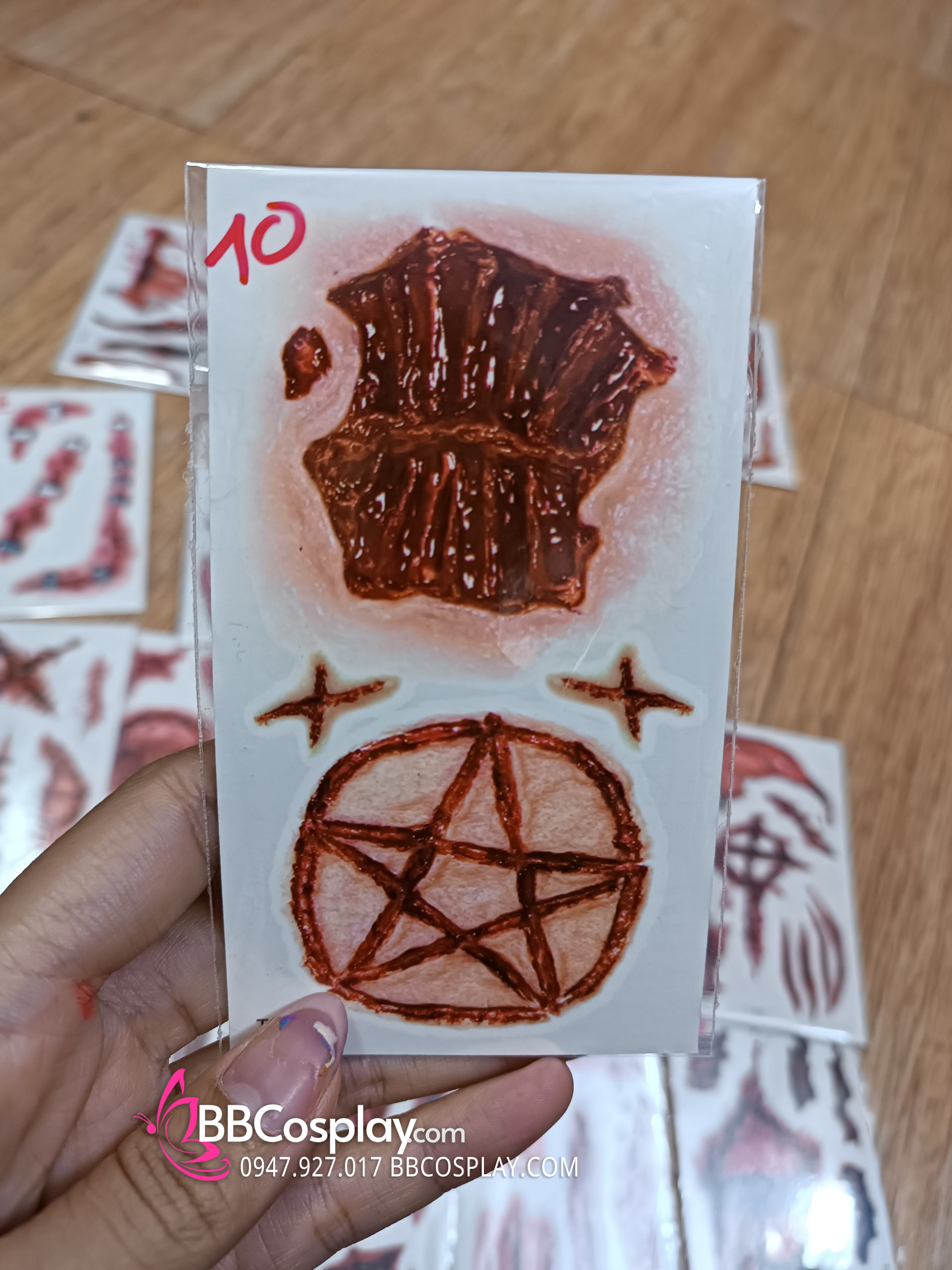 Hình Xăm Dán Halloween - Hình Xăm Sẹo Giả