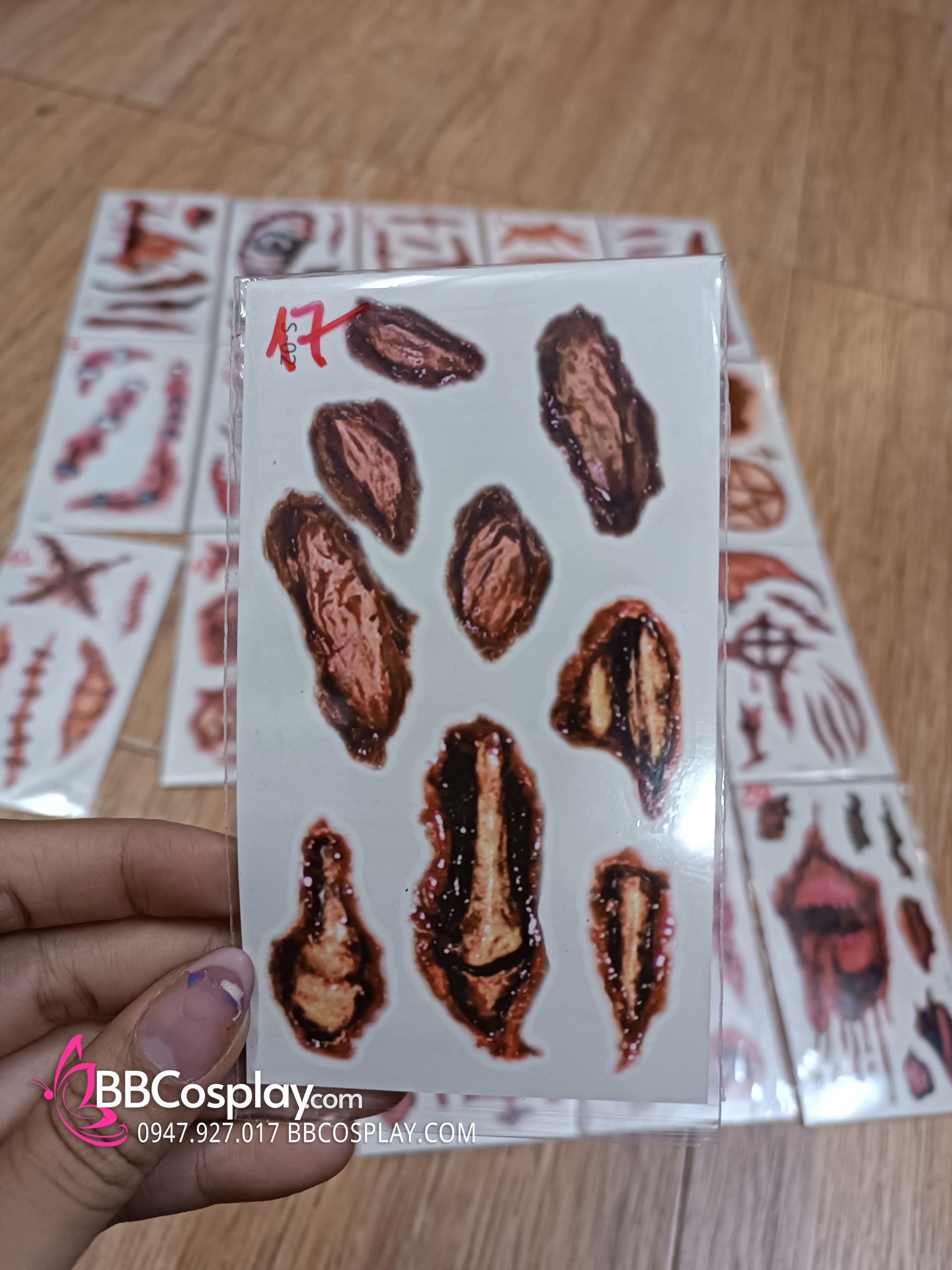 Hình Xăm Dán Halloween - Hình Xăm Sẹo Giả