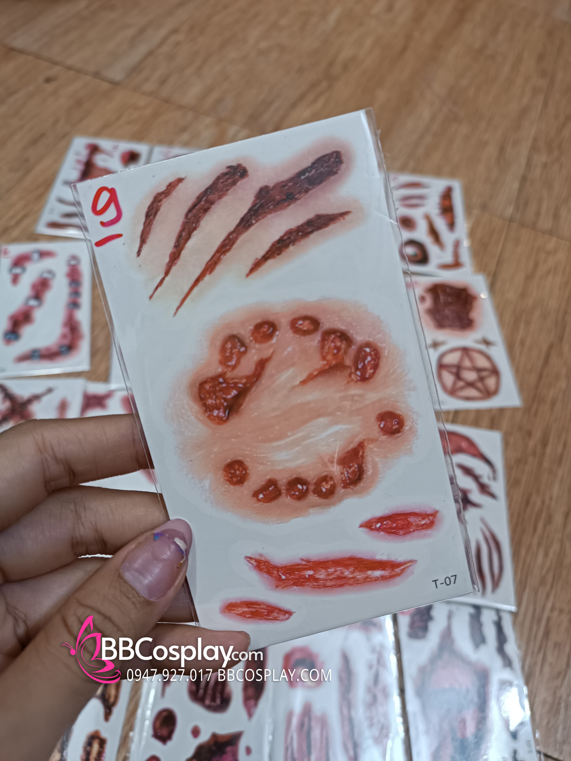 Hình Xăm Dán Halloween - Hình Xăm Sẹo Giả