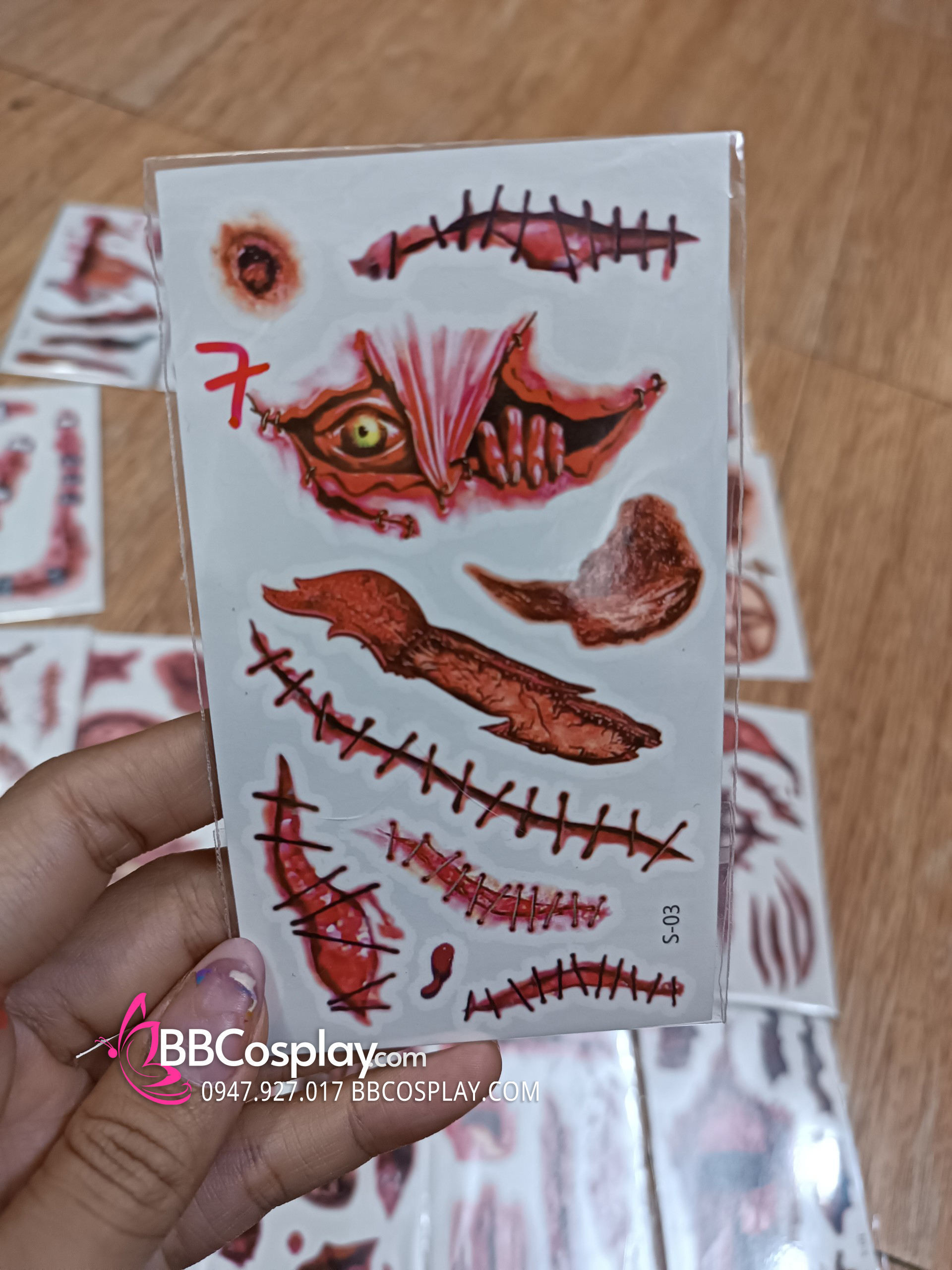 Hình Xăm Dán Halloween - Hình Xăm Sẹo Giả