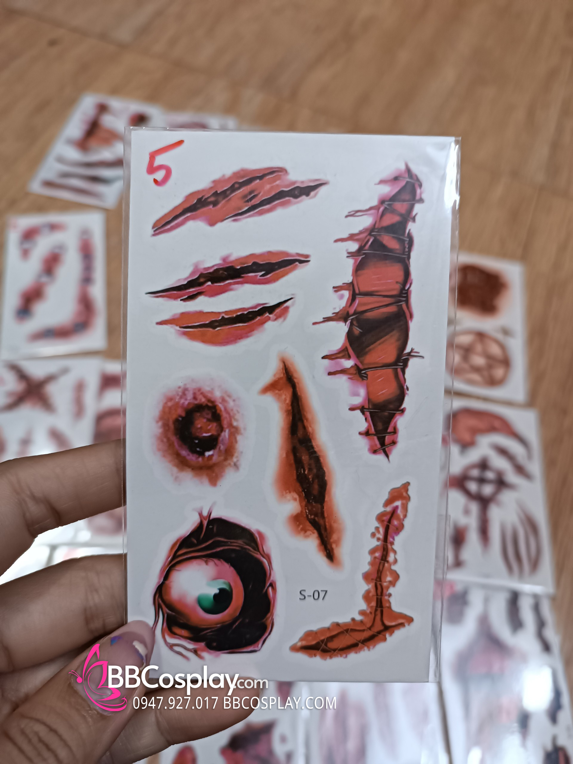 Hình Xăm Dán Halloween - Hình Xăm Sẹo Giả