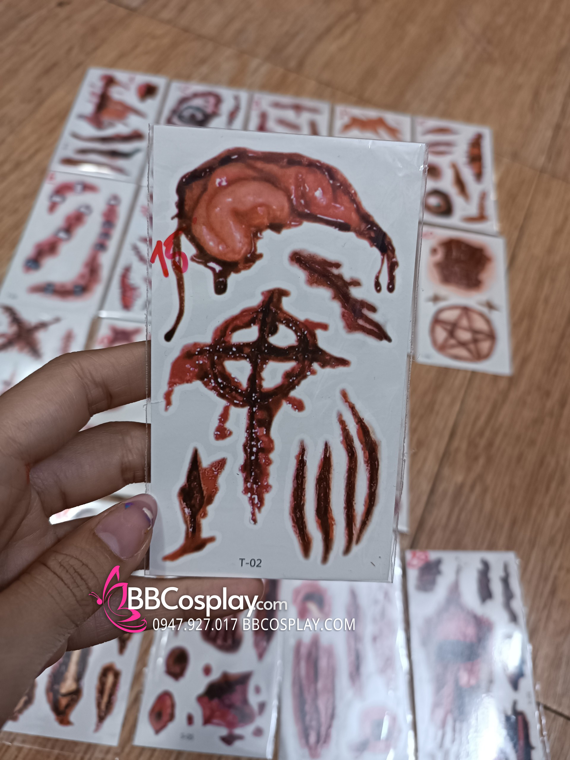 Hình Xăm Dán Halloween - Hình Xăm Sẹo Giả