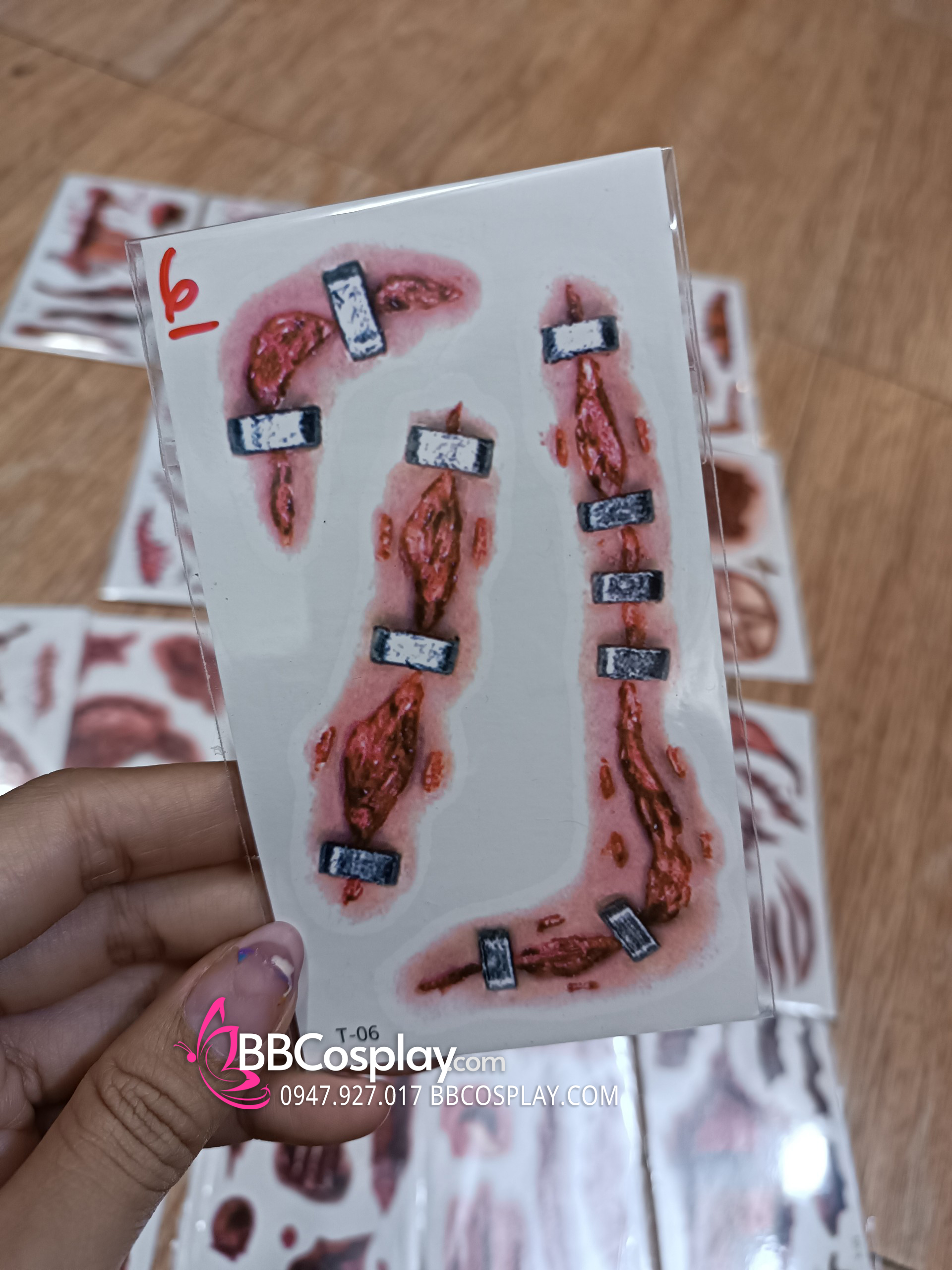 Hình Xăm Dán Halloween - Hình Xăm Sẹo Giả