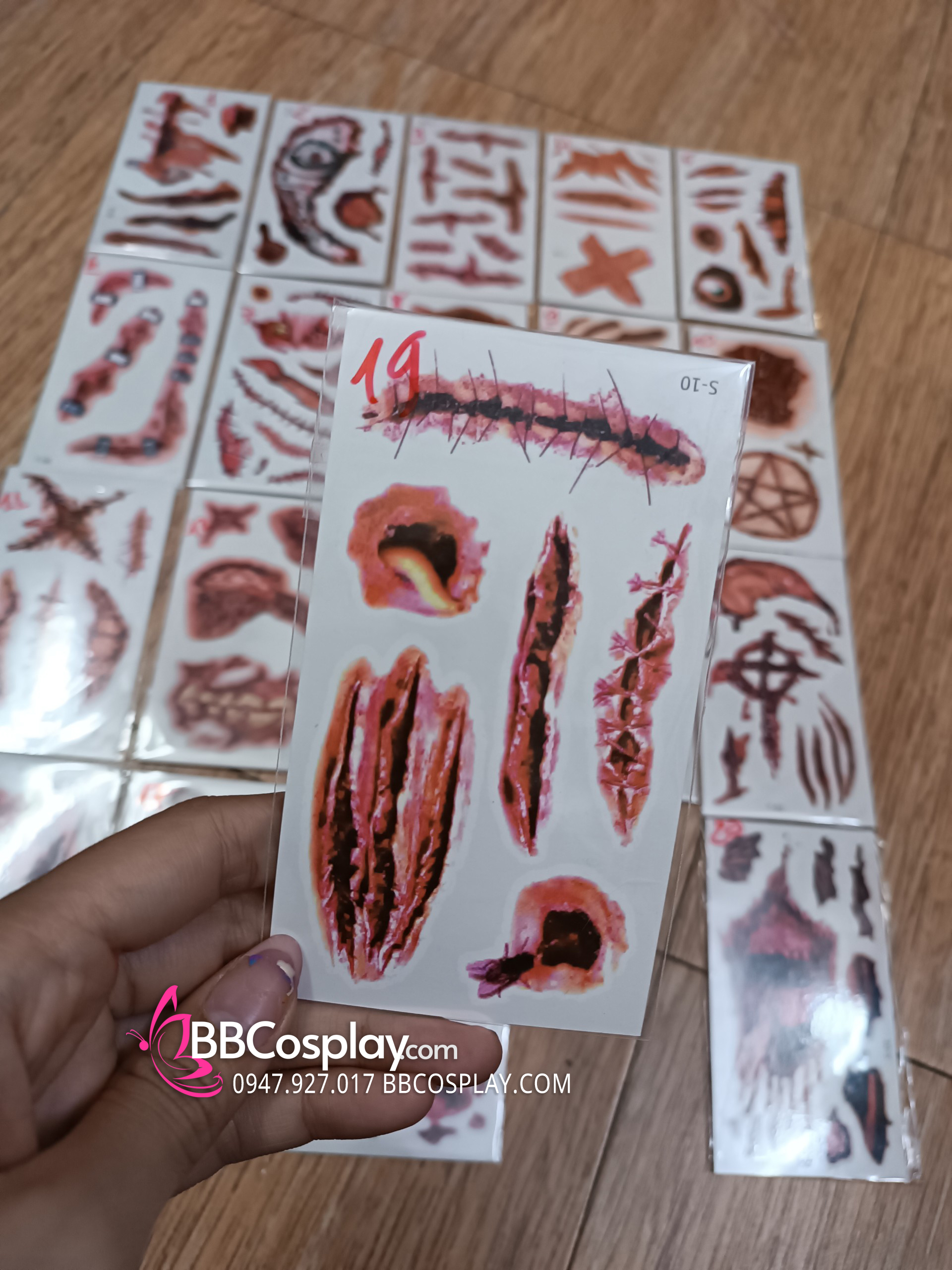 Hình Xăm Dán Halloween - Hình Xăm Sẹo Giả