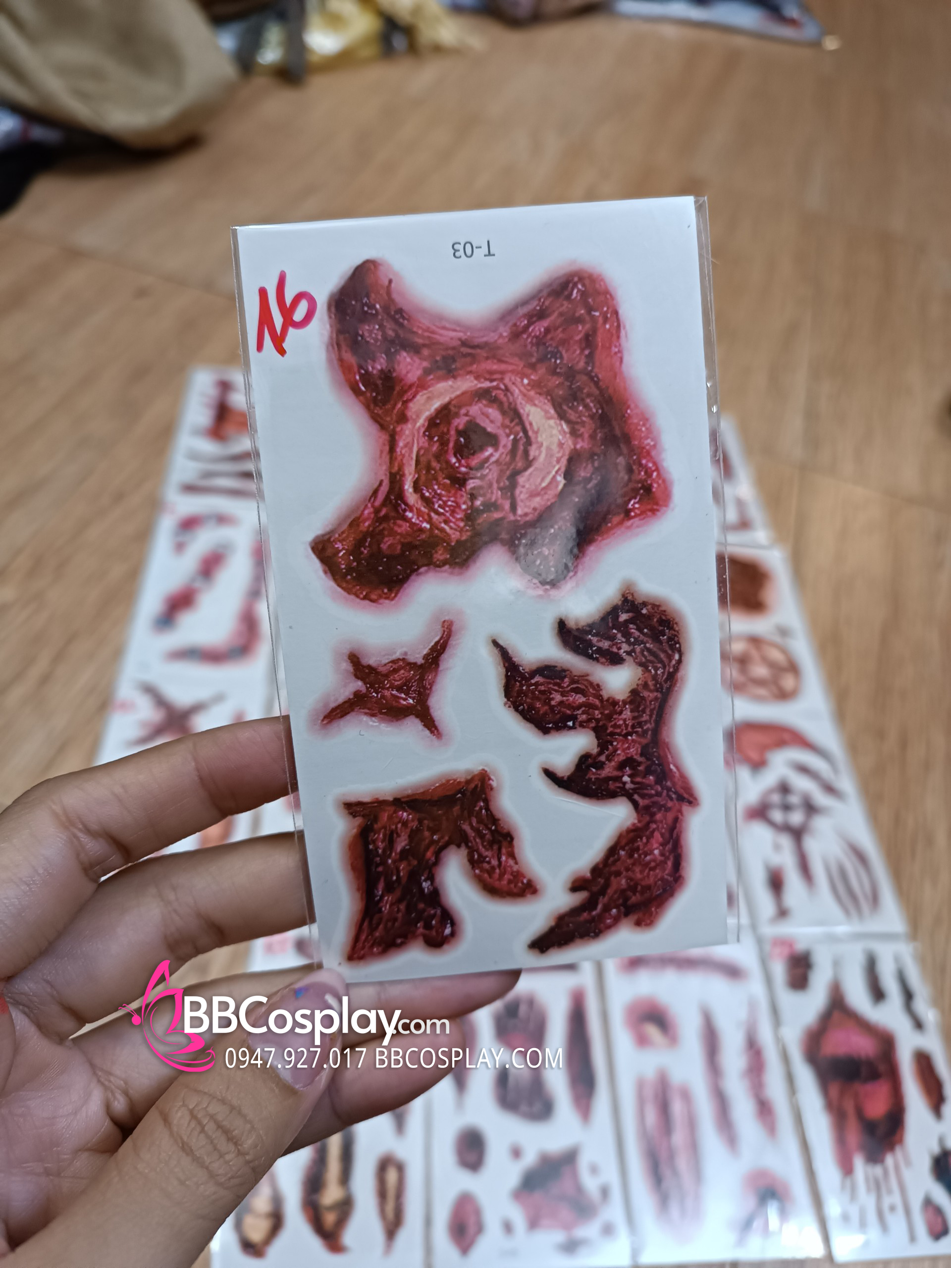 Hình Xăm Dán Halloween - Hình Xăm Sẹo Giả